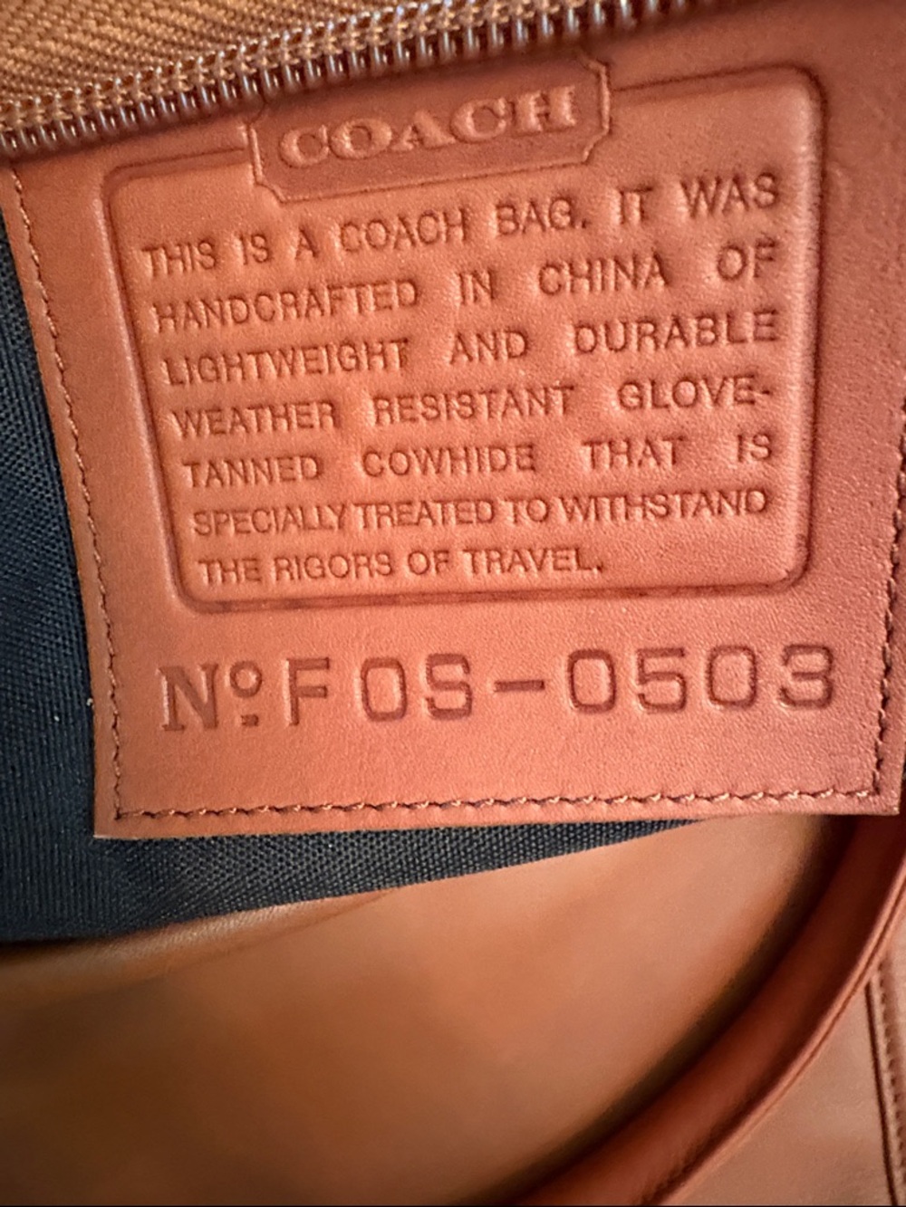 MINT! Coach Vintage Leather 503 Cabin Bag, Large, British Tan - Picture 3 of 14